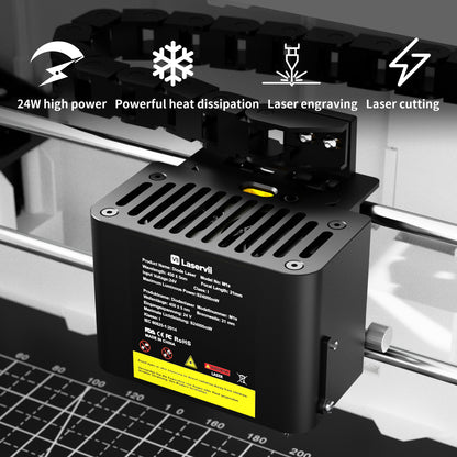Laservii M1s Lasergravurmaschinen-24W-Laserset