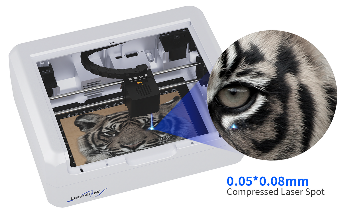The XY-axis belts feature a tensioning design that enables the laser module to operate smoothly without slippage, achieving positioning accuracy of 0.01mm with precision consistently maintained.