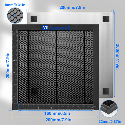Table de travail en nid d'abeille pour découpe laser en aluminium Laservii