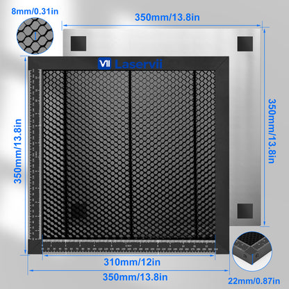 Table de travail en nid d'abeille pour découpe laser en aluminium Laservii
