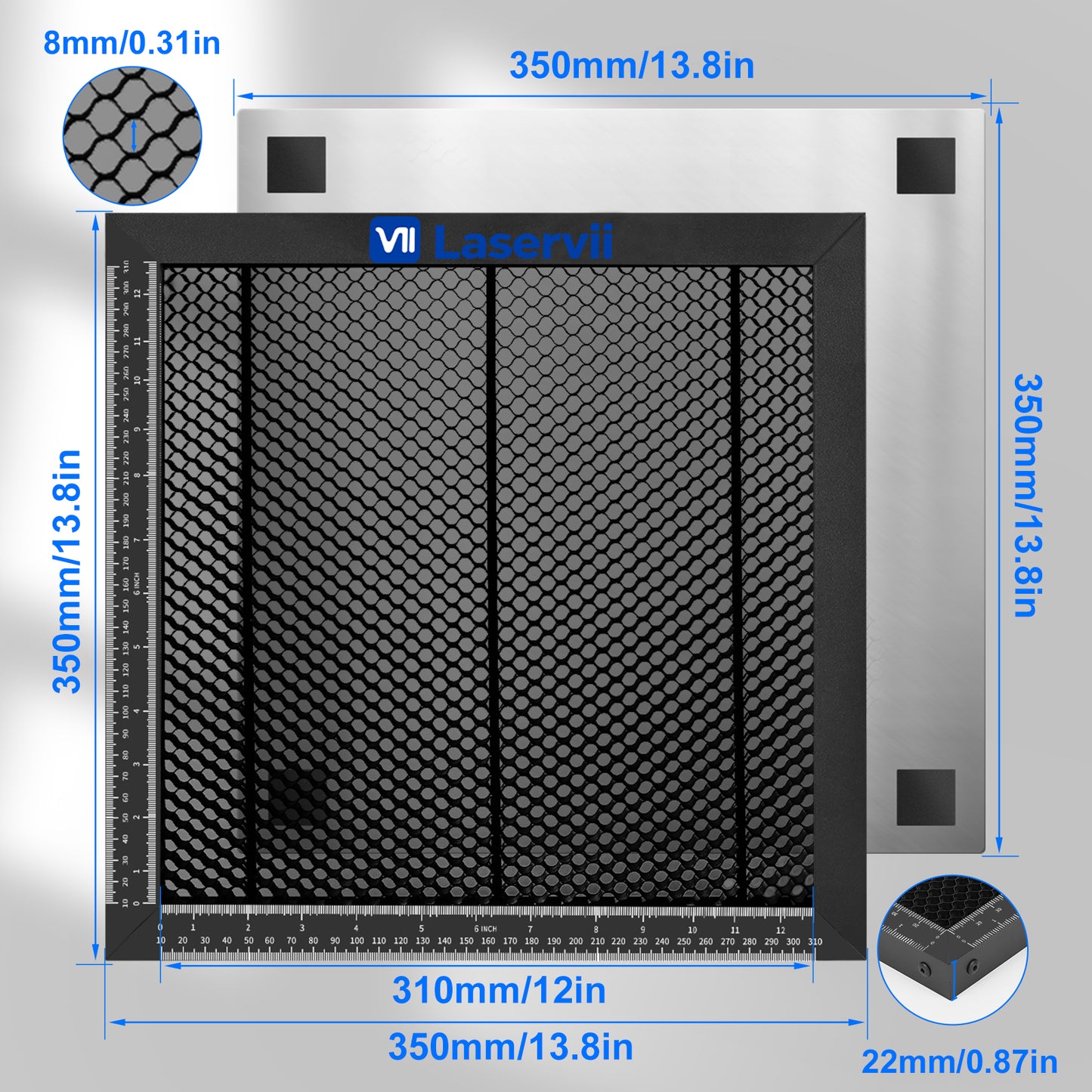 Table de travail en nid d'abeille pour découpe laser en aluminium Laservii