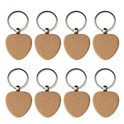 Wooden ID Tags Blank Rectangle Wooden Key Chain Diy - Laservii Store
