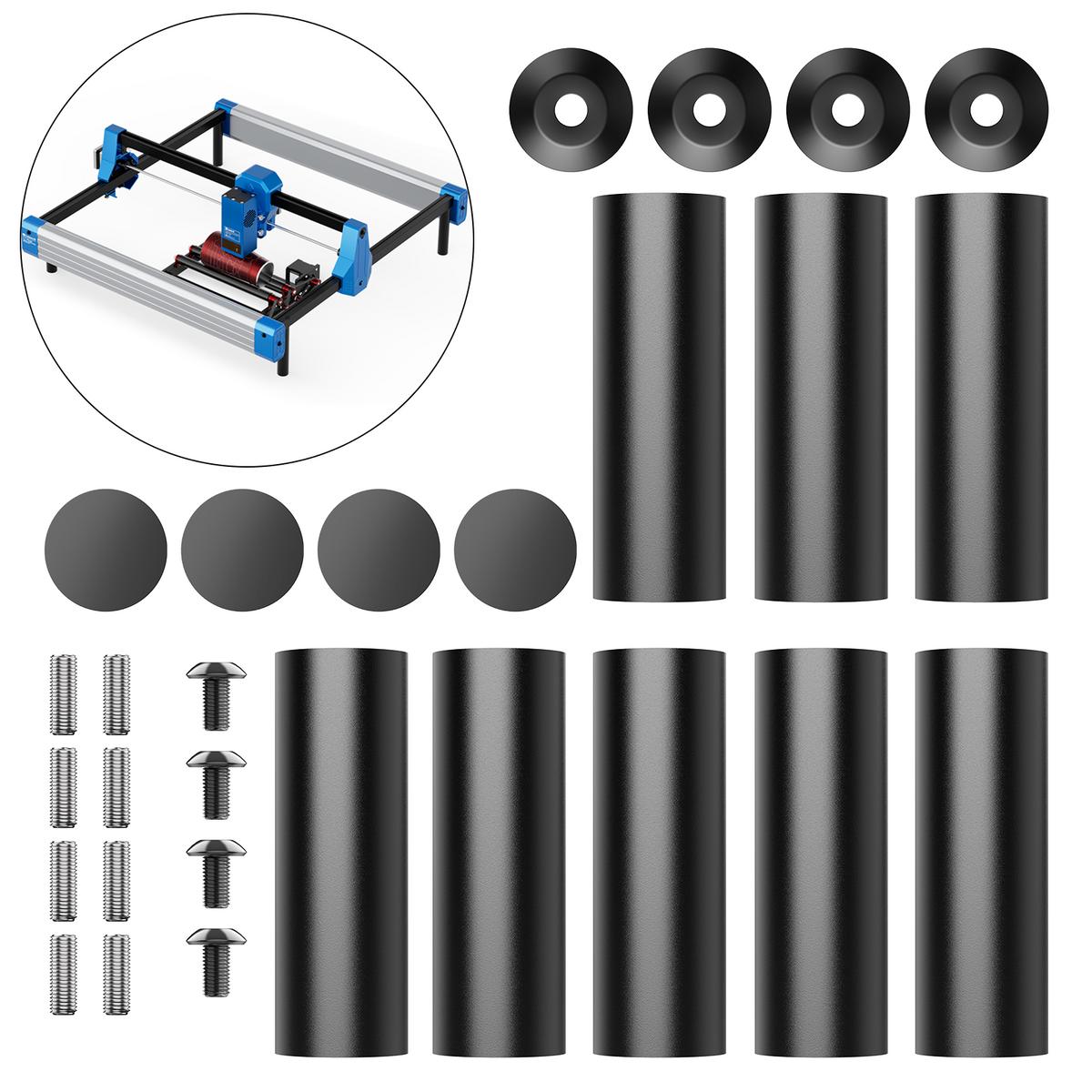 Laser Engraver Risers 8-Pack - Height Extension Columns Accessories Kit ...